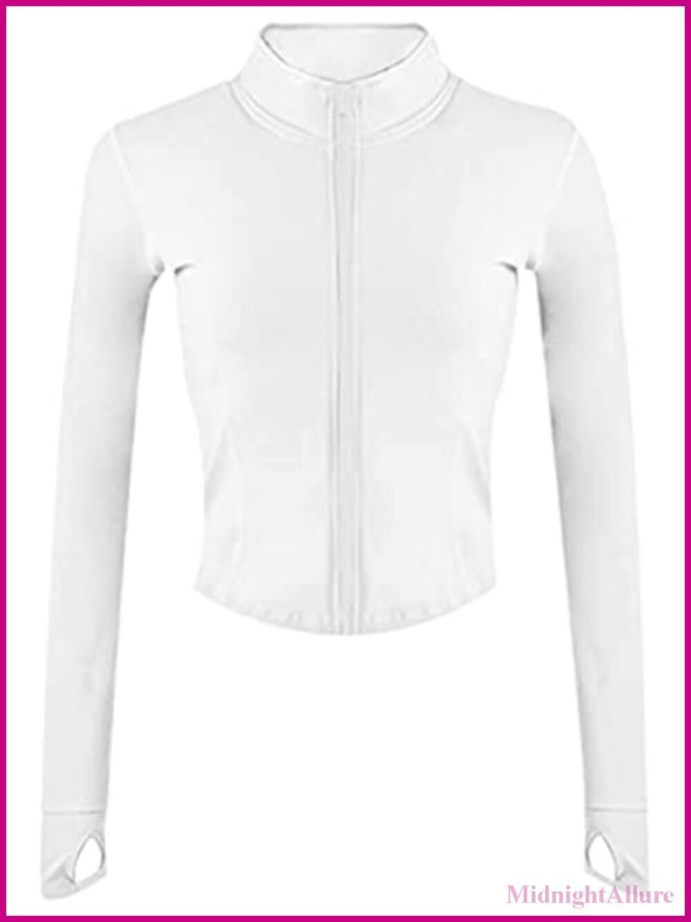 Zip Up Cropped Athletic Jacket with Thumb Holes Track Active Jacket
